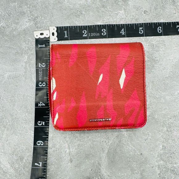 Balenciaga Red Multi-Color Zip Compact Wallet - Picture 13 of 13